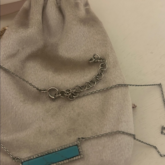 Turquoise and silver bar necklace - Picture 3 of 3